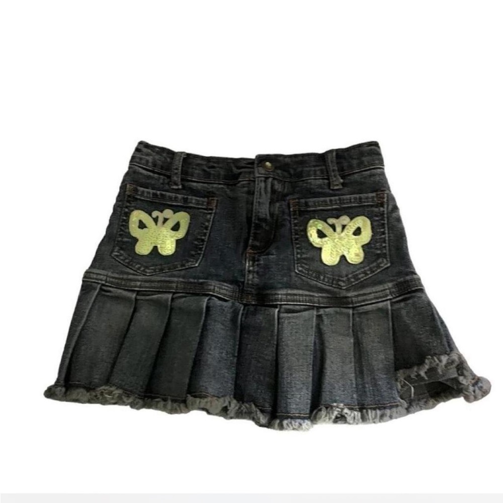 TANGERINE- Little Girl’s- Size 6- Y2K- Denim Mini Butterfly Skort 👖💙🦋✨